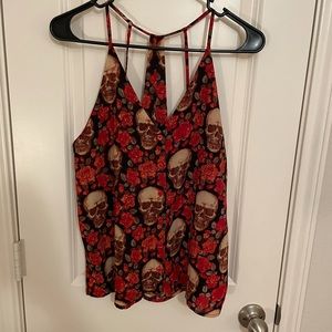 Foral skull tank top